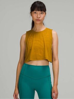 Lululemon All Yours Crop Top Tank Top Mustard